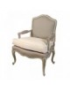 Fauteuil Louis XV Gourdin - mouluré avec coussin